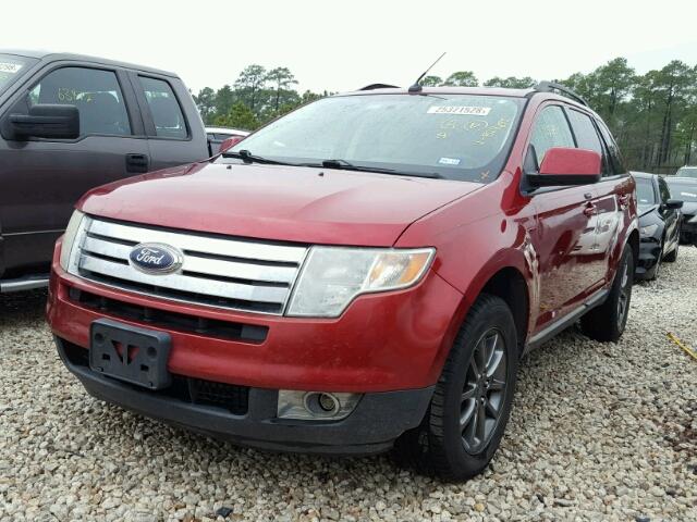 2FMDK38C08BB29695 - 2008 FORD EDGE SEL RED photo 2