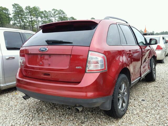 2FMDK38C08BB29695 - 2008 FORD EDGE SEL RED photo 4