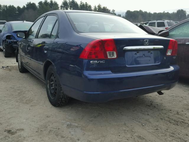 2HGES16523H623677 - 2003 HONDA CIVIC LX BLUE photo 3