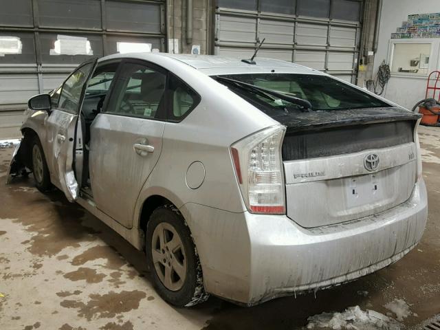 JTDKN3DU1A1168766 - 2010 TOYOTA PRIUS SILVER photo 3