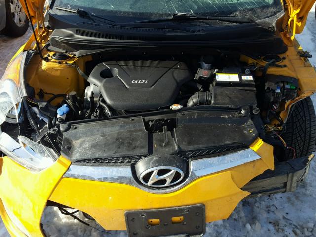 KMHTC6AD5CU077349 - 2012 HYUNDAI VELOSTER B YELLOW photo 7