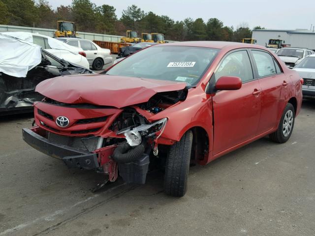 2T1BU4EE7BC745099 - 2011 TOYOTA COROLLA BA RED photo 2