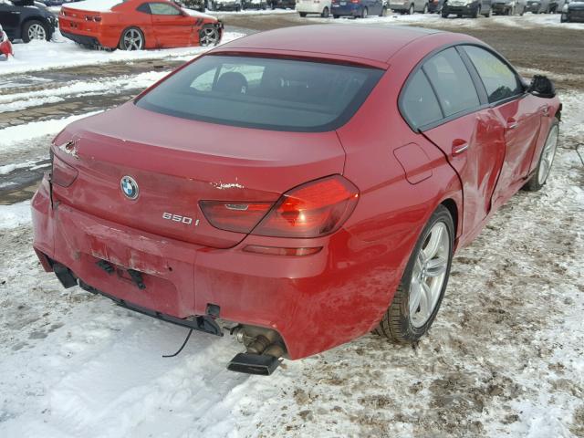 WBA6B2C53ED129841 - 2014 BMW 650 I RED photo 4