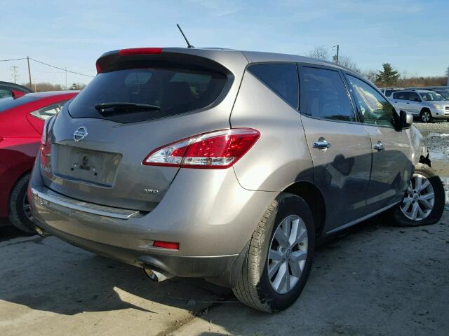 JN8AZ1MW8BW180847 - 2011 NISSAN MURANO S GRAY photo 4