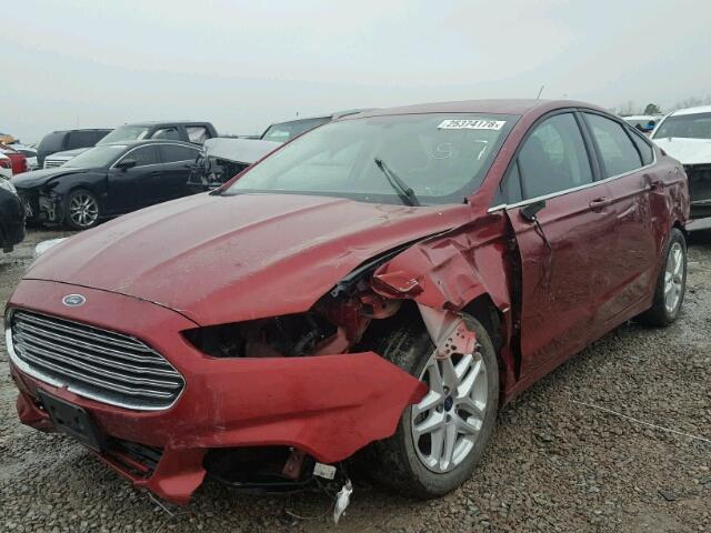 3FA6P0H76FR279072 - 2015 FORD FUSION SE RED photo 2