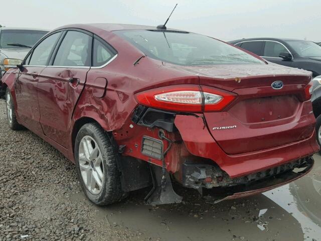 3FA6P0H76FR279072 - 2015 FORD FUSION SE RED photo 3