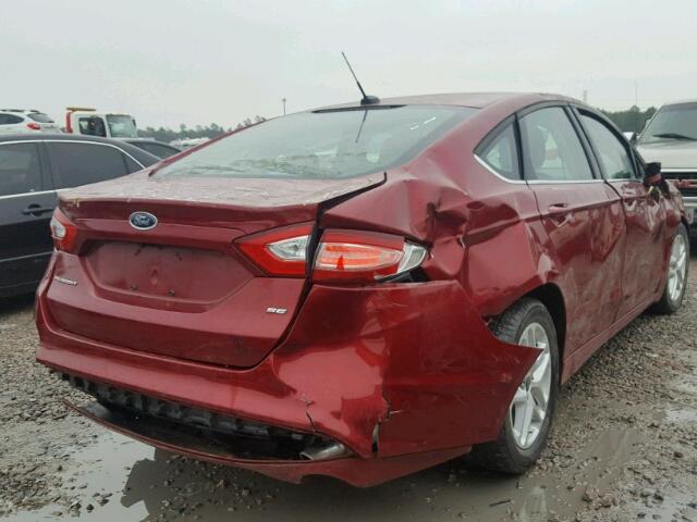 3FA6P0H76FR279072 - 2015 FORD FUSION SE RED photo 4