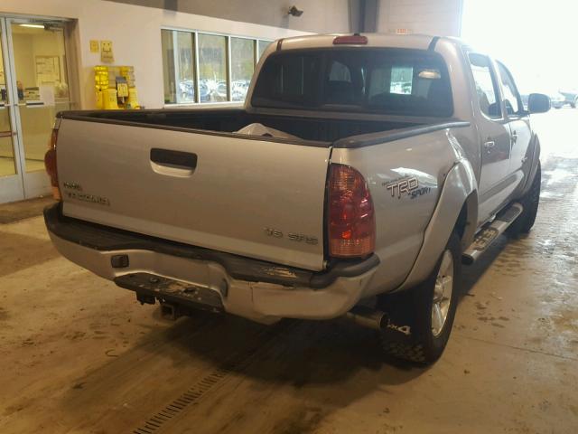 5TELU42N76Z303531 - 2006 TOYOTA TACOMA DOU SILVER photo 4