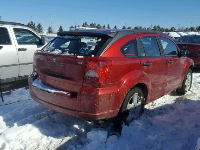 1B3HB48C87D593601 - 2007 DODGE CALIBER SX RED photo 4