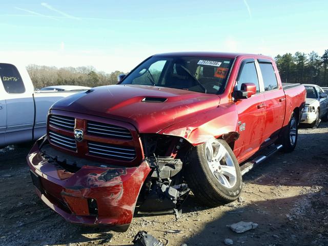 1C6RR6MT6DS557307 - 2013 RAM 1500 SPORT RED photo 2