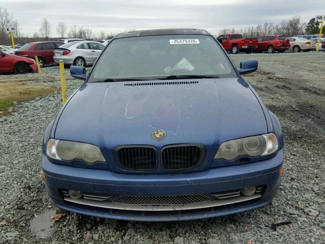 WBABN53492JU27788 - 2002 BMW 330 CI BLUE photo 9