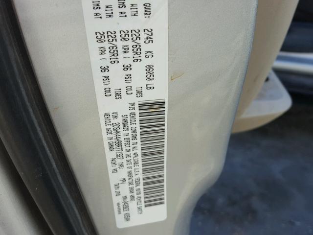 2D8HN44H98R771927 - 2008 DODGE GRAND CARA SILVER photo 10