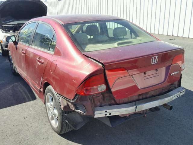 1HGFA16568L091013 - 2008 HONDA CIVIC LX RED photo 3