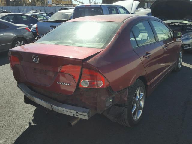 1HGFA16568L091013 - 2008 HONDA CIVIC LX RED photo 4