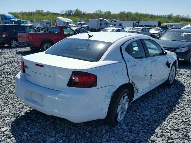 1C3CDZAB4DN648704 - 2013 DODGE AVENGER SE WHITE photo 4