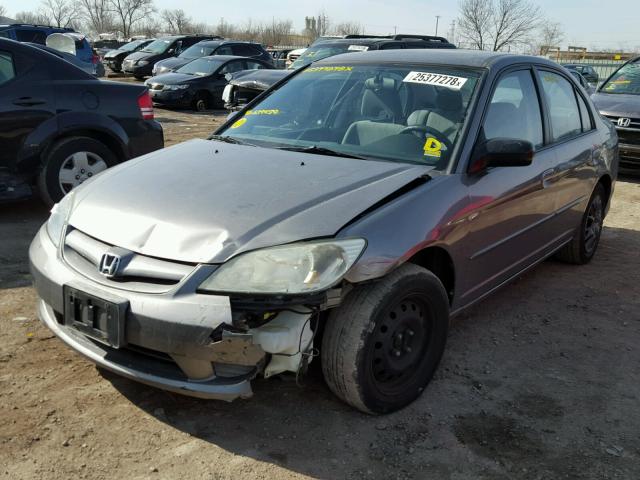 2HGES16634H639459 - 2004 HONDA CIVIC LX GRAY photo 2