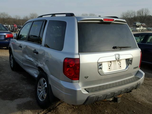 2HKYF18735H525766 - 2005 HONDA PILOT EXL SILVER photo 3