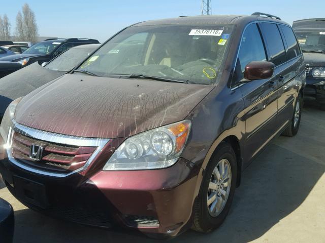 5FNRL38768B115989 - 2008 HONDA ODYSSEY EX MAROON photo 2