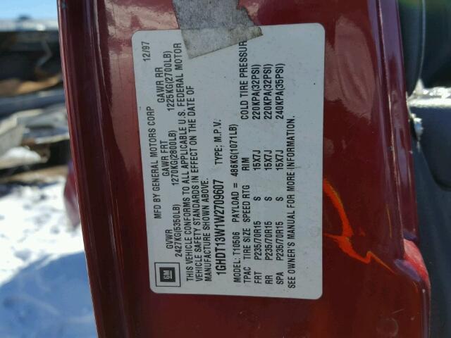 1GHDT13W1W2709607 - 1998 OLDSMOBILE BRAVADA RED photo 10