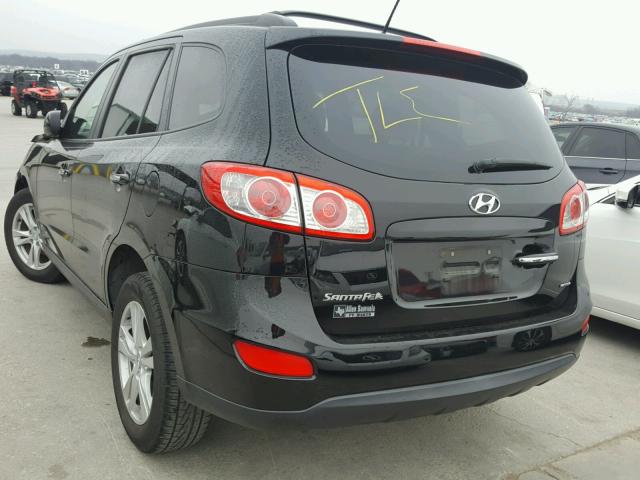 5XYZK3AB9CG107002 - 2012 HYUNDAI SANTA FE L BLACK photo 3