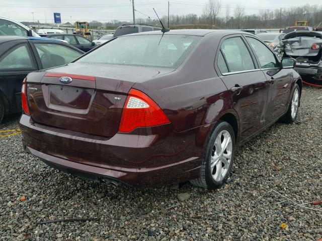 3FAHP0HA2CR345097 - 2012 FORD FUSION SE PURPLE photo 4