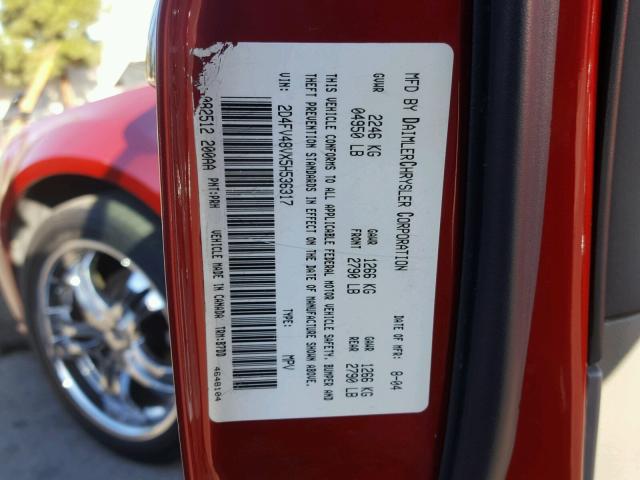 2D4FV48VX5H536317 - 2005 DODGE MAGNUM SXT RED photo 10