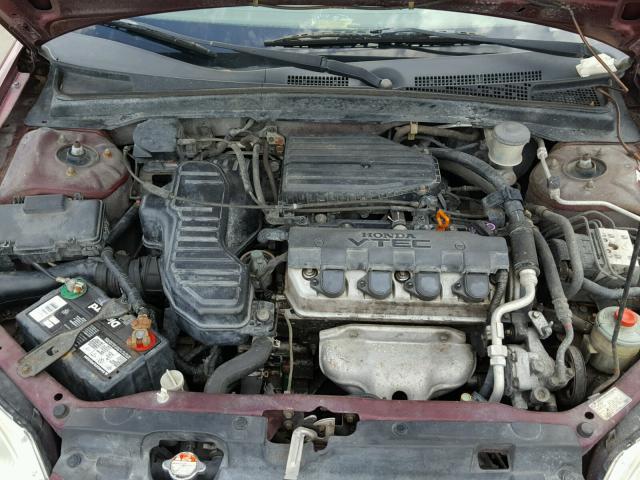 2HGES26702H518805 - 2002 HONDA CIVIC EX წითელი ფოტო 7