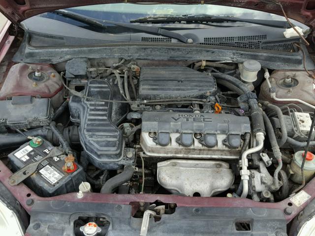 2HGES26702H518805 - 2002 HONDA CIVIC EX RED photo 7