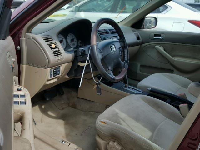 2HGES26702H518805 - 2002 HONDA CIVIC EX წითელი ფოტო 9