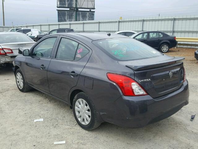 3N1CN7AP1FL815017 - 2015 NISSAN VERSA S GRAY photo 3