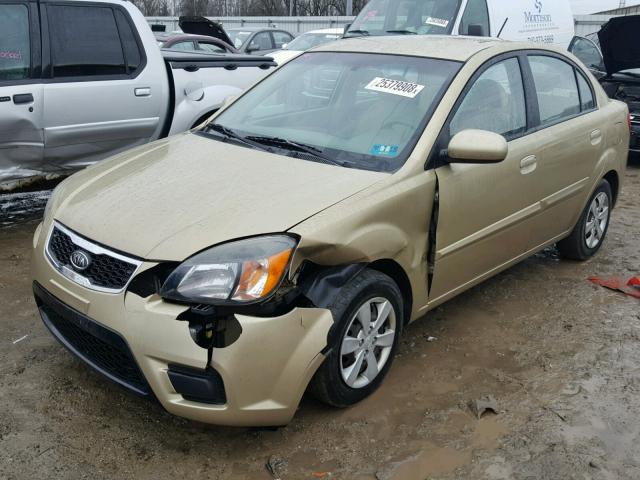 KNADH4A36A6619952 - 2010 KIA RIO LX GOLD photo 2