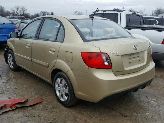 KNADH4A36A6619952 - 2010 KIA RIO LX GOLD photo 3