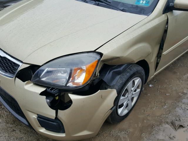 KNADH4A36A6619952 - 2010 KIA RIO LX Ոսկեգույն լուսանկար 9