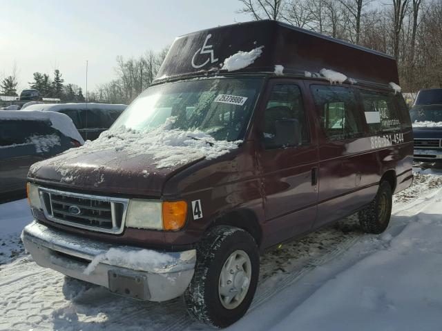 1FTNS24W54HA34372 - 2004 FORD ECONOLINE BURGUNDY photo 2