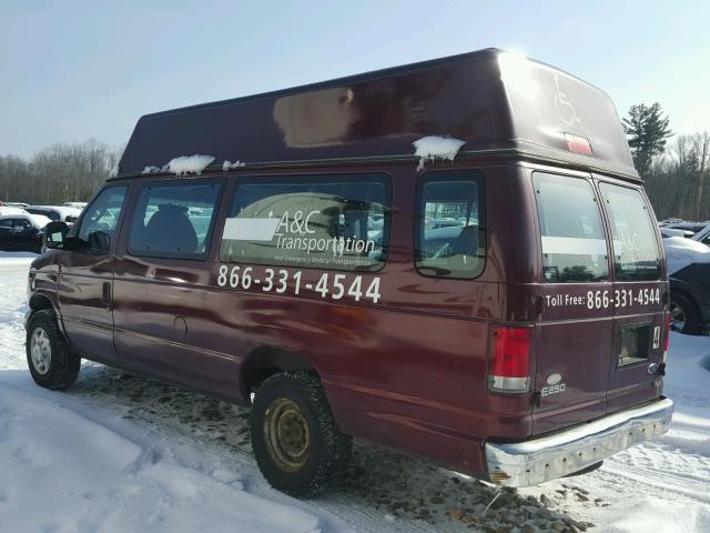 1FTNS24W54HA34372 - 2004 FORD ECONOLINE BURGUNDY photo 3