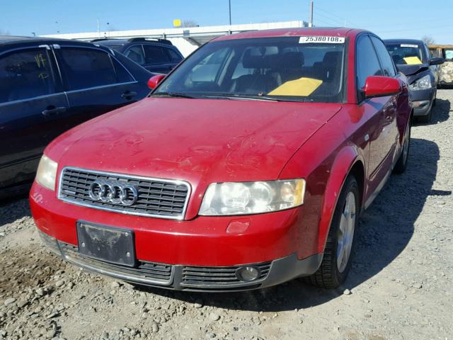 WAULC68E12A260392 - 2002 AUDI A4 1.8T QU RED photo 2