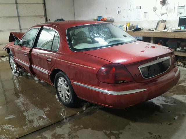 1LNHM97VXXY699058 - 1999 LINCOLN CONTINENTA MAROON photo 3