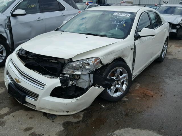 1G1ZH57B384213106 - 2008 CHEVROLET MALIBU 1LT WHITE photo 2