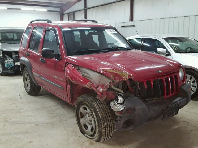 1J4GK48K03W608585 - 2003 JEEP LIBERTY SP RED photo 1