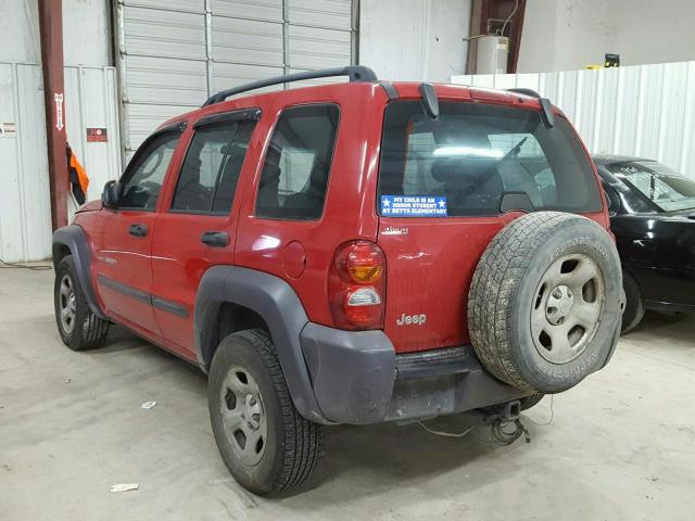 1J4GK48K03W608585 - 2003 JEEP LIBERTY SP RED photo 3