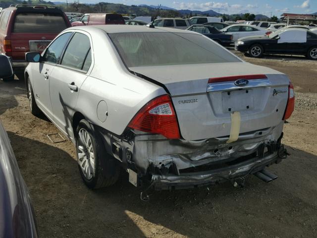 3FADP0L39AR193596 - 2010 FORD FUSION HYB SILVER photo 3