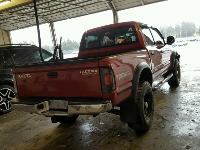 5TEGN92N51Z831122 - 2001 TOYOTA TACOMA DOU BURGUNDY photo 4