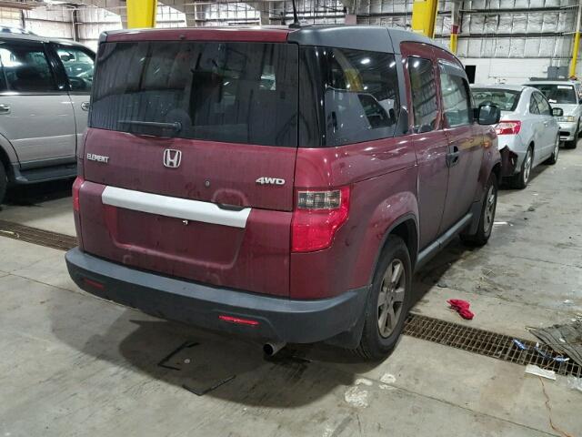 5J6YH28739L005630 - 2009 HONDA ELEMENT EX RED photo 4