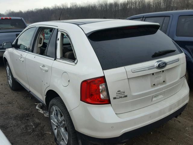 2FMDK3KC1EBB62533 - 2014 FORD EDGE LIMIT WHITE photo 3