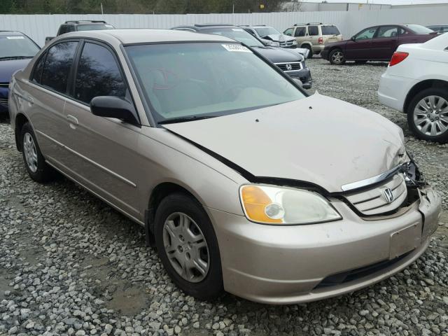 1HGES16532L047695 - 2002 HONDA CIVIC LX GOLD photo 1