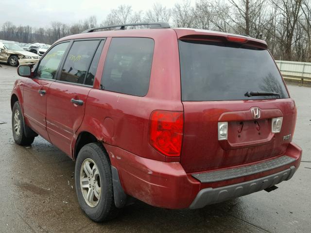 2HKYF18543H610109 - 2003 HONDA PILOT EXL RED photo 3