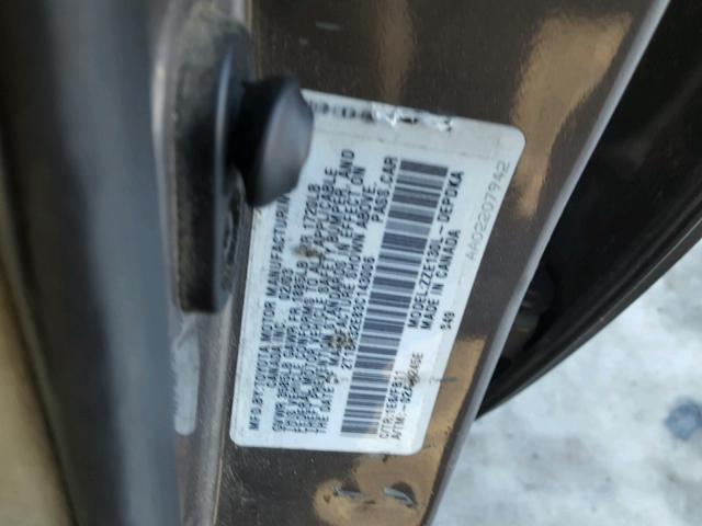 2T1BR32E83C143006 - 2003 TOYOTA COROLLA CE GRAY photo 10