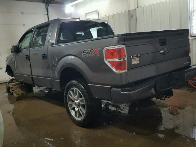 1FTFW1EF2EFC23608 - 2014 FORD F150 SUPER GRAY photo 3