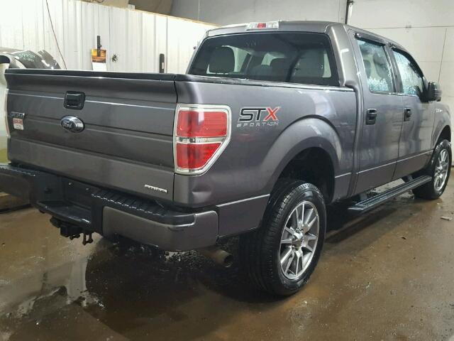 1FTFW1EF2EFC23608 - 2014 FORD F150 SUPER GRAY photo 4