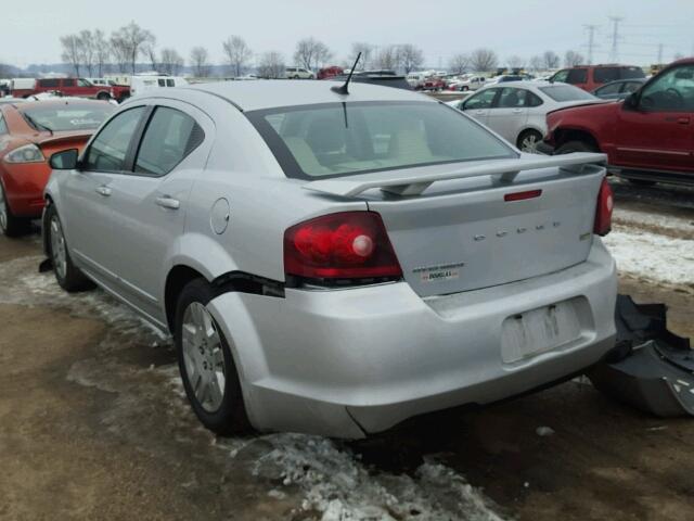 1C3CDZAG2CN258887 - 2012 DODGE AVENGER SE SILVER photo 3